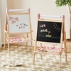 image:imageTiny Land Foldable Wooden Kids Easel with Magnetic Letters amp Numbers  Folds flat for storage Spelling and counting for ages 312 Doublesided board 3 heights Paper roll included Soft PinkPink