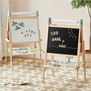 image:imageTiny Land Foldable Wooden Kids Easel with Magnetic Letters amp Numbers  Folds flat for storage Spelling and counting for ages 312 Doublesided board 3 heights Paper roll included Soft PinkGreen