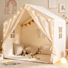 image:imageTiny Land Kids Tent with Mat amp Star Lights Indoor Playhouse Reading Nook  Large 57 x 36 x 52 Play Space Thick Soft Fabric Upgraded PVC Frame Easy Assembly Gift for Boys amp Girls Ages 3