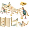 image:imageTiny Land Pikler Triangle Set7in1 Foldable Montessori Climbing Toys  Indoor Wooden Playground Jungle Gym for Kids Climber Gift for Boys amp Girls Toddler Climbing Toys MorandiMorandi