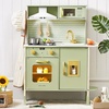 image:imageTiny Land Play Kitchen for Kids  Real Lights Sounds amp Adjustable Height  FarmhouseStyle Wooden Chef Pretend Play Set 18 Pcs Toy Food amp Cookware Accessories Gift for Boys Girls Ages 3 Sage GreenGreen