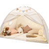 image:imageTiny Land Twin Bed Tent for Kids 77 x 40 x 46 Neutral Cream Play Tent  Breathable Bed Canopy Tent for Girls amp Boys Easy Setup Washable Sleep Space Cozy Dream Playhouse Gift