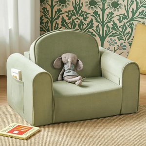 image:imageTiny Land 2in1 Foldable Kids Couch with Pocket Soft Thick Toddler Sofa  Convertible Kids Chair for Playroom Bedroom or Living Room Cozy amp Comfortable Ideal Gift for Boys amp GirlsPinkGreen