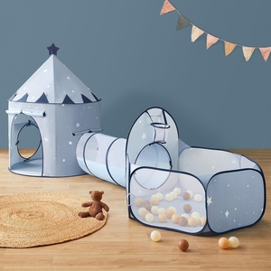 image:imageTiny Land 3in1 Kids Play Tunnel with Ball Pit amp Tent PopUp Crawl Toy  Foldable Indoor amp Outdoor Play Set With Carry Bag Breathable Mesh Design Easy Setup Gift For 2 Year Old Girls amp BoysBlue