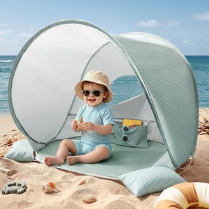 image:imageTiny Land Baby Beach Tent Pop Up Baby Tent with UPF 50 Sun Protection  Portable Baby Beach Essentials 354x276x315 Sun Shelter for Infants Baby Outdoor Use Sunset BlushPastel Aqua