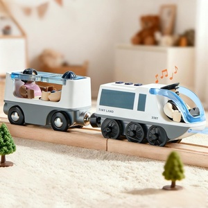 image:imageTiny Land Battery Operated Action Locomotive Train for Track Set  Powerful Engine Bullet Train Set Compatible with Major Brand Tracks  Battery Powered Track Toys for Boys Girls Kids WhiteWhite