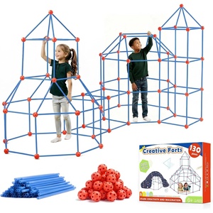 image:imageTiny Land Fort Building Kit for Kids Ages 412 STEM Building Toy  86 Rods amp 44 Balls Build Forts Tunnels amp Castles IndoorOutdoor Play Storage Bag STEM Gift for KidsRedbule