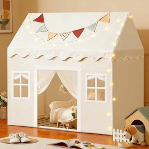 image:imageTiny Land Kids Play Tent with Padded Mat amp LED Lights Ages 3  Modern Home Design Neutral Color Indoor Playhouse Cozy Bed Tent for Toddler Ideal Toy Gift For Boys amp GirlsCream