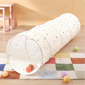 image:imageTiny Land Kids Tunnel Toys with Storage Bag for Toddlers  69 x 18 Baby Tunnel Crawl Indoor Play Tunnel for Kids to Crawl Through Pop Up Dog Tunnel Khaki Baby Outdoor ToysColorful Polka Dots