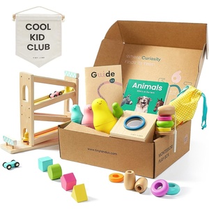 image:imageTiny Land Montessori Baby Toy Set 46 Months 4 in 1 Motor Skills Kit  Soft cloth book spinning rainbow toy silicone blocks baby tissue box tummy time teething and fine motor play gift1618M Educational Box