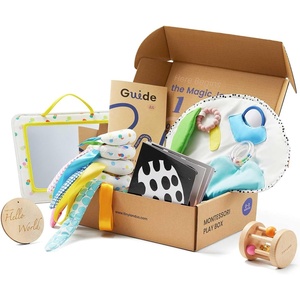 image:imageTiny Land Montessori Baby Toy Set 46 Months 4 in 1 Motor Skills Kit  Soft cloth book spinning rainbow toy silicone blocks baby tissue box tummy time teething and fine motor play gift03M Educational Box