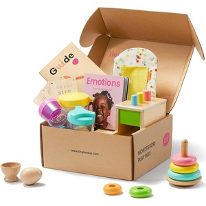 image:imageTiny Land Montessori Baby Toy Set 46 Months 4 in 1 Motor Skills Kit  Soft cloth book spinning rainbow toy silicone blocks baby tissue box tummy time teething and fine motor play gift1012M Educational Box