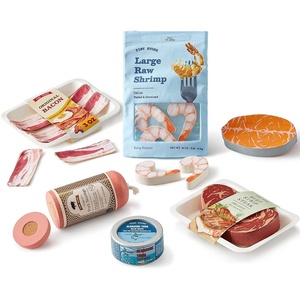 image:imageTiny Land Wooden Play Food for Kids Kitchen Pretend Food Dairy Set Toy  7PCS Dairy amp Drinks Set for Kid Play Kitchen Accessories Montessori Toy for Boy and GirlMeat