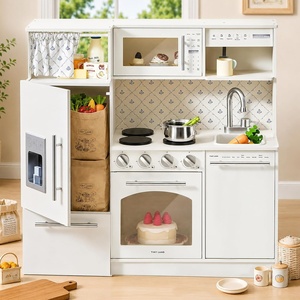 image:imageTiny Land Wooden Play Kitchen for Toddlers Kids Play Toy Kitchen Set  with Realistic Accessories Storage Fridge Stove Microwave Coffee Station Birthday Gift for Boys Girls Ages 3WhiteWhite