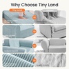 image:imageTiny Land 2in1 Foldable Kids Couch Thick Foam Corduroy Sofa with PocketBlue
