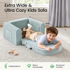 image:imageTiny Land 2in1 Foldable Kids Couch Thick Foam Corduroy Sofa with PocketBlue