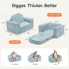image:imageTiny Land 2in1 Foldable Kids Couch Thick Foam Corduroy Sofa with PocketBlue
