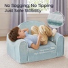 image:imageTiny Land 2in1 Foldable Kids Couch Thick Foam Corduroy Sofa with PocketBlue