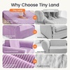 image:imageTiny Land 2in1 Foldable Kids Couch Thick Foam Corduroy Sofa with PocketPurple