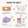 image:imageTiny Land 2in1 Foldable Kids Couch Thick Foam Corduroy Sofa with PocketPurple