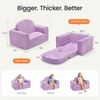 image:imageTiny Land 2in1 Foldable Kids Couch Thick Foam Corduroy Sofa with PocketPurple