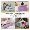 image:imageTiny Land 2in1 Foldable Kids Couch Thick Foam Corduroy Sofa with PocketPurple