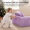 image:imageTiny Land 2in1 Foldable Kids Couch Thick Foam Corduroy Sofa with PocketPurple