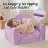 image:imageTiny Land 2in1 Foldable Kids Couch Thick Foam Corduroy Sofa with PocketPurple